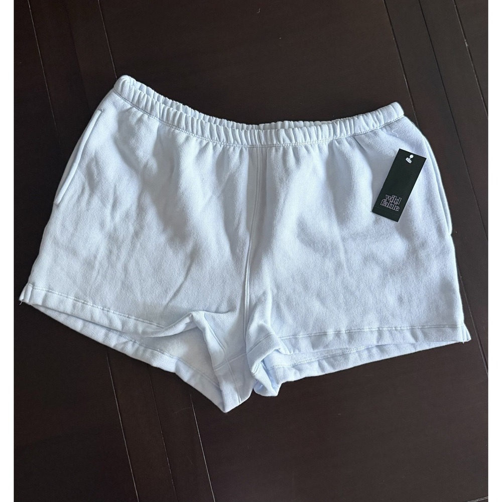 Wild Fable Women's French Terry Fleece Lounge Shorts - Airy Blue Size: XXL NWT